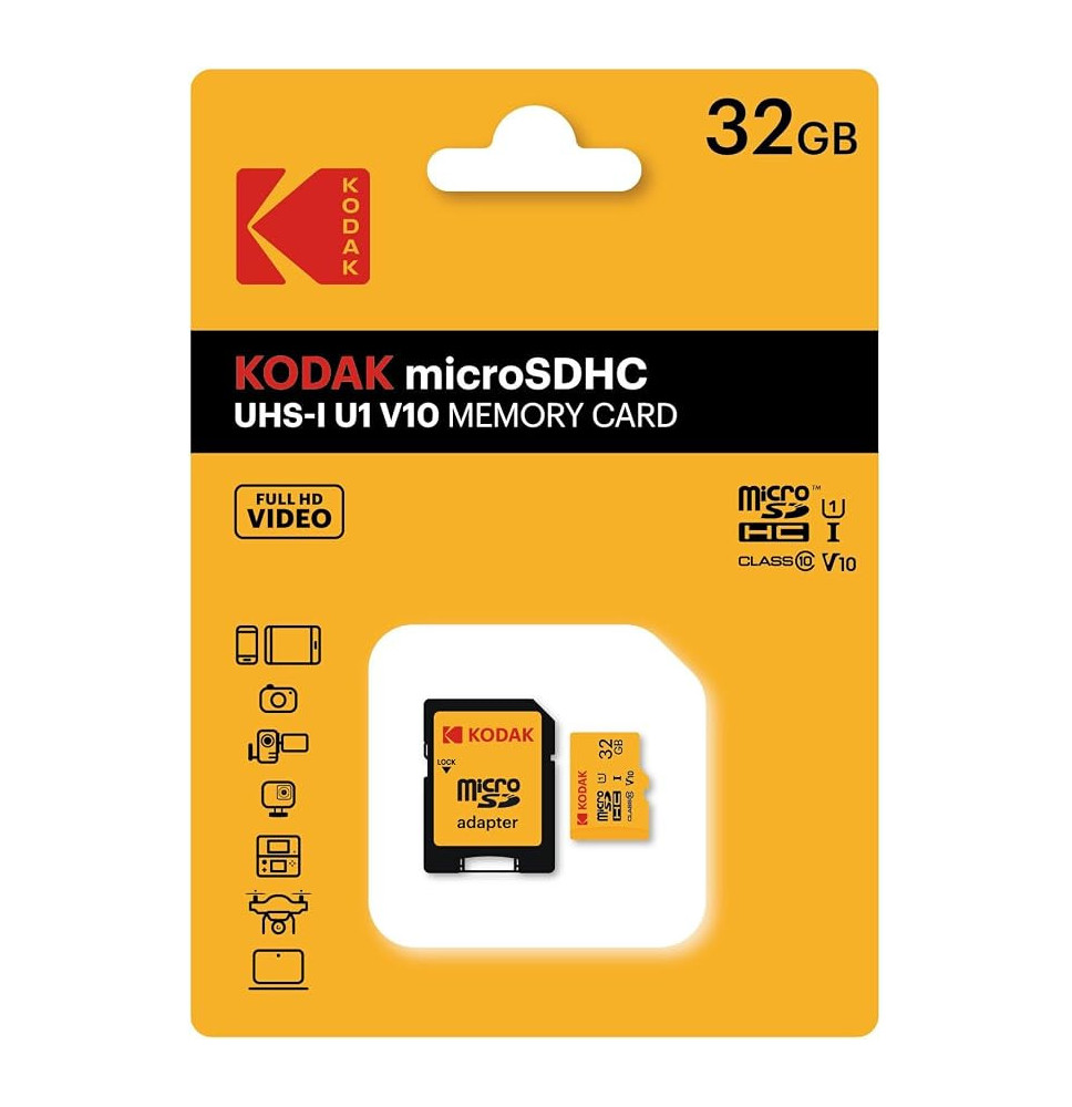 Kodak 32GB Micro SD Hafıza Kartı (Adaptörlü)